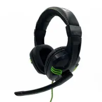 Stereo Headphone Media-Tech COBRA PRO OUTBREAK MT3602 Dual 3.5mm Connector for Gamers with Microphone and 2 Meters Braided Cable. Black-Green