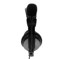 Stereo Headphone Media-Tech TURDUS PRO MT3603 with Dual 3.5mm Connector for Gamers and Adjustable Microphone. Black