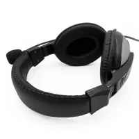 Stereo Headphone Media-Tech TURDUS PRO MT3603 with Dual 3.5mm Connector for Gamers and Adjustable Microphone. Black