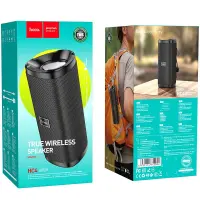 Wireless Speaker Hoco HC4 Bella TWS Black V5.0 2X5W, IPX4, Microphone, FM, USB & AUX Port, Micro SD