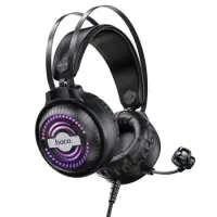 Stereo Gaming Headphone W101 Streamer dual 3.5mm USB connection with Microphone LED 7 Colors Black