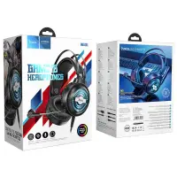 Stereo Gaming Headphone W101 Streamer dual 3.5mm USB connection with Microphone LED 7 Colors Black