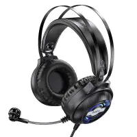 Stereo Gaming Headphone W101 Streamer dual 3.5mm USB connection with Microphone LED 7 Colors Black