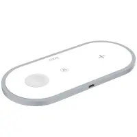 Wireless Charger Pad CW24 Fast Charing 2A 10W Handsome with Three Device Charging Ability White