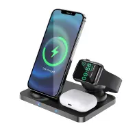 Wireless Charger Pad CW33 Ultra Fast Charing 2A 15W 3 Devices Vertical Charging Black