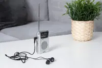 Portable FM Radio N'oveen PR151 AM/FM Battery Supply 2 x 1,5V AAA Silver with Hands Free 3.5mm