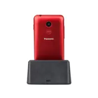 Panasonic KX-TU155EXRN 2.4" Red with SOS button, Bluetooth, Big Letters and Desktop Charger