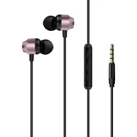 Hands Free Energizer CIA10 Metal Stereo 3.5mm Pink gold with Micrphone and Multi Operation Control Button 1.2m