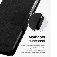 Book Case Goospery Canvas Diary for Apple iPhone 13 Pro Black