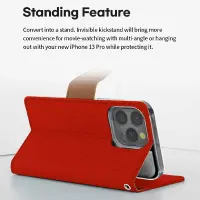 Book Case Goospery Canvas Diary for Apple iPhone 13 Pro Red - Camel