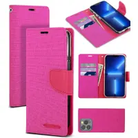 Book Case Goospery Canvas Diary for Apple iPhone 13 Pro Pink