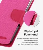 Book Case Goospery Canvas Diary for Apple iPhone 13 Pro Max Pink