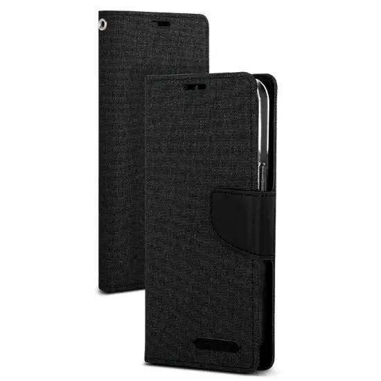 Book Case Goospery Canvas Diary for Apple iPhone 13 Mini Black