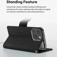 Book Case Goospery Canvas Diary for Apple iPhone 13 Mini Black