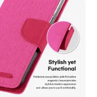 Book Case Goospery Canvas Diary for Apple iPhone 13 Μni Pink