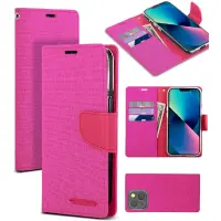 Book Case Goospery Canvas Diary for Apple iPhone 13 Μni Pink