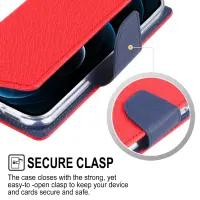 Book Case Goospery Fancy Diary for Apple iPhone 13/ iPhone 14 Red - Navy