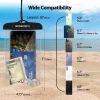 Waterproof Phone Pouch Ancus for Devices Black 18.5x10.5cm