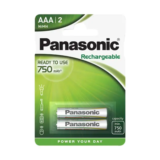 Rechargeable Battery Panasonic size AAA HHR4MVE/2BC 750 mAh 1.2V  Τεμ. 4