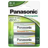 Rechargeable Battery Panasonic Ready to use HHR1SRE/2B Size D 2800 mAh 1.2V 2 pcs