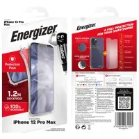 Case Shockproof TPU 1.2m Drop Test Energizer with Tempered Glass for Apple iPhone 12 Pro Max Transparent