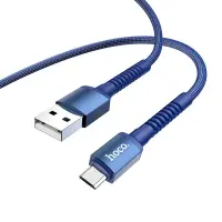 Data Cable Hoco X71 Especial 2.4A USB  to Micro USB With TPE Connectors and Braided Cable Blue 1m