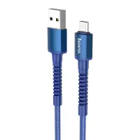 Data Cable Hoco X71 Especial 2.4A USB  to Micro USB With TPE Connectors and Braided Cable Blue 1m