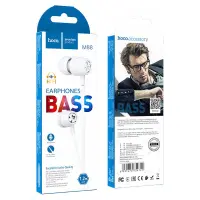 Hands Free Hoco M88 Graceful Earphones Stereo 3.5mm White with Micrphone1,2m  and Operation Control Button