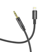 Audio Cable Hoco UPA19 Braided Lightning Male to 3.5mm Male Black 1m