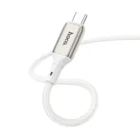 Data Cable Hoco X66 Howdy USB σε Micro-Usb 2.4A White 1m