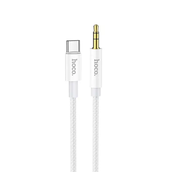 Audio Cable Hoco UPA19 Braided USB-C Male to 3.5mm Male 1m Silver