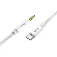 Audio Cable Hoco UPA19 Braided USB-C Male to 3.5mm Male 1m Silver