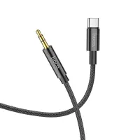 Audio Cable Hoco UPA19 Braided USB-C Male to 3.5mm Male 1m Black