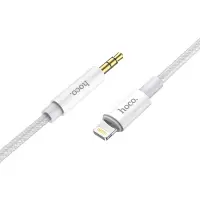 Audio Cable Hoco UPA19 Braided Lightning Male to 3.5mm Male Silver 1m