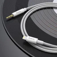 Audio Cable Hoco UPA19 Braided Lightning Male to 3.5mm Male Silver 1m