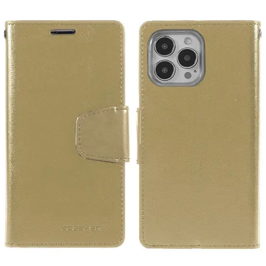 Book Case Goospery Sonata Diary Case for Apple iPhone 13 Pro Gold