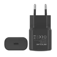 Travel Charger Switching Ancus Supreme Series C70 Fast Charge with USB-C Έξοδο QC 3.0 PD 20W  5V/3A Black