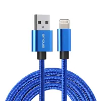 Data Cable Ancus Flow Plus E54 USB σε Lighting 2.0A  Reinforced Plugs and Braided Cable Blue 1m.