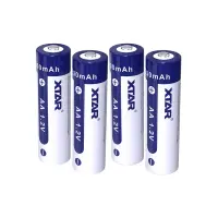 Rechargeable Battery Xtar AA 2200mAh Ni-MH 1.2V With Plastic Box Pcs 4