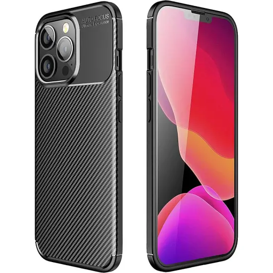 Case Ancus AutoFocus Carbon Fiber για Apple iPhone 13 Pro Black