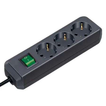 Brennenstuhl Multi-socket with 3 Suko Input Ports and On/Off Switch Cable 1.5 m IP20 Black