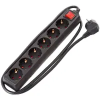 Power Strip Brennenstuhl  with 6 Inlet Sockets and On / Off Switch Cable 1.4 m IP20 Black