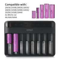 Efest LUSH Q8 Battery Charger with 8 Positions Battery Indicator compatible with Batteries: 10340-18700 και 20700-26650