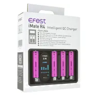 Efest iMate R4 3A Battery Charger with 4 Positions LED Display Compatible with Batteries 18650 20700/21700