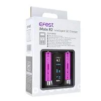 Efest iMate R2 3A Battery Charger with 2 Positions LED Display Compatible with Batteries 18650/20700/21700