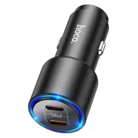 Car Charger Hoco NZ3 Clear Way 40W Fast Charging Dual USB-C PD 20W QC 3.0 Black