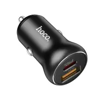 Car Charger Hoco NZ5 Smooth Road Dual USB Fast Charge PD30W QC3.0 USB-A 30W, USB-C 5V/5A Black