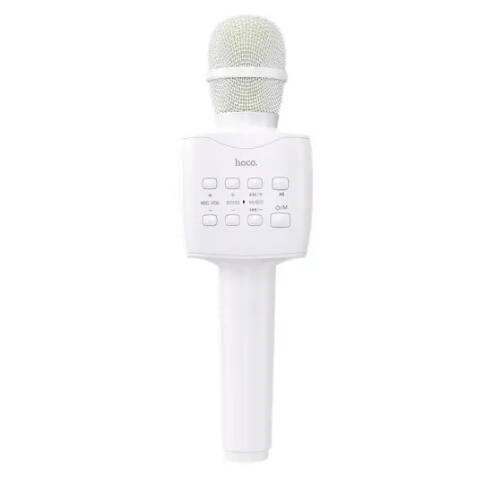 Wireless Microphone and Speaker Hoco BK5 Cantando V.5.0 White 5W with Karaoke Function and Micro SD Card