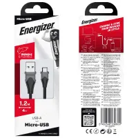 Energizer Bicolor 2.4A Micro-Usb 1.2m Connection Cable Black