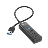 Hub USB Hoco HB25 4 in 1 Easy display USB3.0 to USB3.0 x 1 and USB2.0 x 3 Black